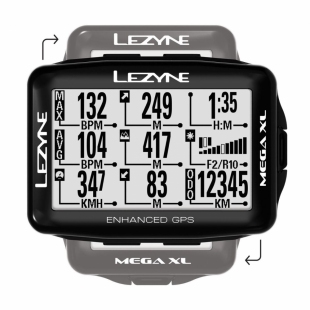 Велокомп'ютер LEZYNE MEGA XL GPS+cadence+heart rate чорний фото 57723