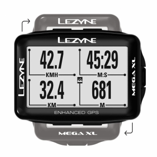 Велокомп'ютер LEZYNE MEGA XL GPS+cadence+heart rate чорний фото 57727